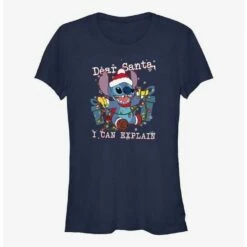 Discount ⌛ Disney Lilo & Stitch Dear Santa 👧 Girls T-Shirt 🔥
