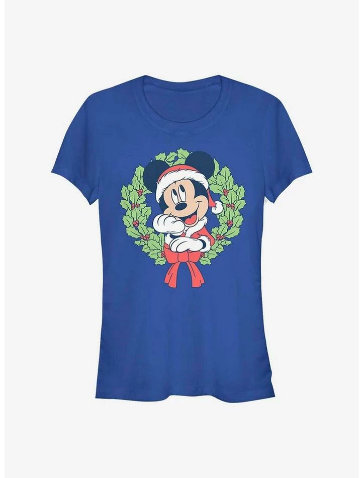 Wholesale 😉 Disney Mickey Mouse Mickey 🔔 Christmas Wreath 👧 Girls T-Shirt ⌛