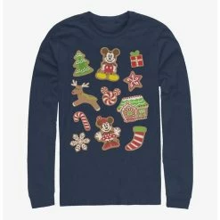 Cheapest 🎉 Disney Mickey Mouse Gingerbread Mouses Long-Sleeve T-Shirt ✔️
