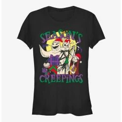 Discount 🥰 The Nightmare Before 🎄 Christmas Season's Creepings 👧 Girls T-Shirt 🎁
