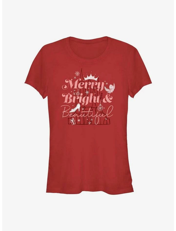 Promo 🔥 Disney Princess Merry And Bright 👧 Girls T-Shirt 😀