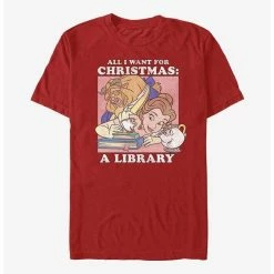 Coupon 🛒 Disney Princess Belle All I Want For 🎄 Christmas T-Shirt 🔥