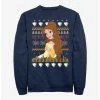 Promo 😍 Disney Princess Belle Teacups Ugly Holiday Crew Sweatshirt 🎉