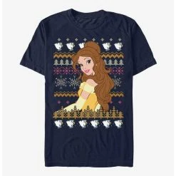 Best Pirce ⌛ Disney Princess Belle Teacups Ugly Holiday T-Shirt 👏