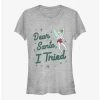 Discount 😀 Disney Tinker Bell Dear Santa, I Tried 👧 Girls T-Shirt 🌟