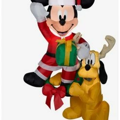 Promo 🌟 Disney Mickey Mouse And Pluto Inflatable Decor 🛒