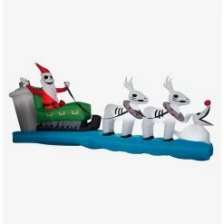 Best Pirce 😀 The Nightmare Before 🎅 Christmas Jack Sleigh Inflatable Decor ✔️