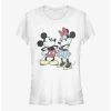 New 🌟 Disney Mickey Mouse Mickey Minnie Retro 👧 Girls T-Shirt ✨