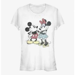 New 🌟 Disney Mickey Mouse Mickey Minnie Retro 👧 Girls T-Shirt ✨