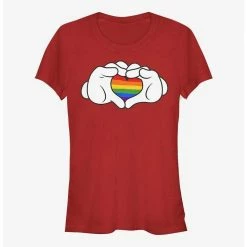 Discount 🤩 Disney Mickey Mouse Rainbow Love 👧 Girls T-Shirt ⌛