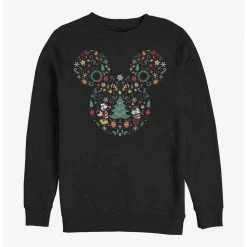 Flash Sale 🎁 Disney Mickey Mouse Holiday Icon Ear Fill Crew Sweatshirt 💯