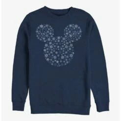 Deals ✔️ Disney Mickey Mouse Mickey Ear Snowflakes Crew Sweatshirt 💯