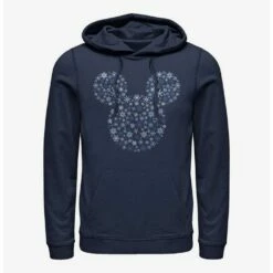 New ⭐ Disney Mickey Mouse Mickey Ear Snowflakes Hoodie 👍