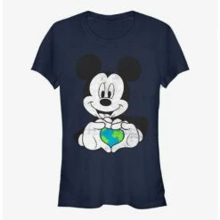 Top 10 ⭐ Disney Mickey Mouse Mickey Earth Heart 👧 Girls T-Shirt 💯