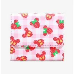 Best Sale โจ Loungefly Disney Minnie Mouse Strawberry Mini Flap Wallet ๐
