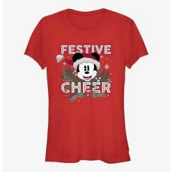Best Pirce 🛒 Disney Mickey Mouse Festive Cheer 👧 Girls T-Shirt 💯