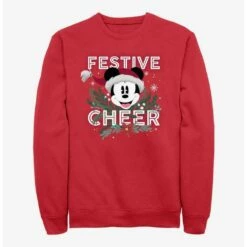 Top 10 🔥 Disney Mickey Mouse Festive Cheer Crew Sweatshirt 🤩