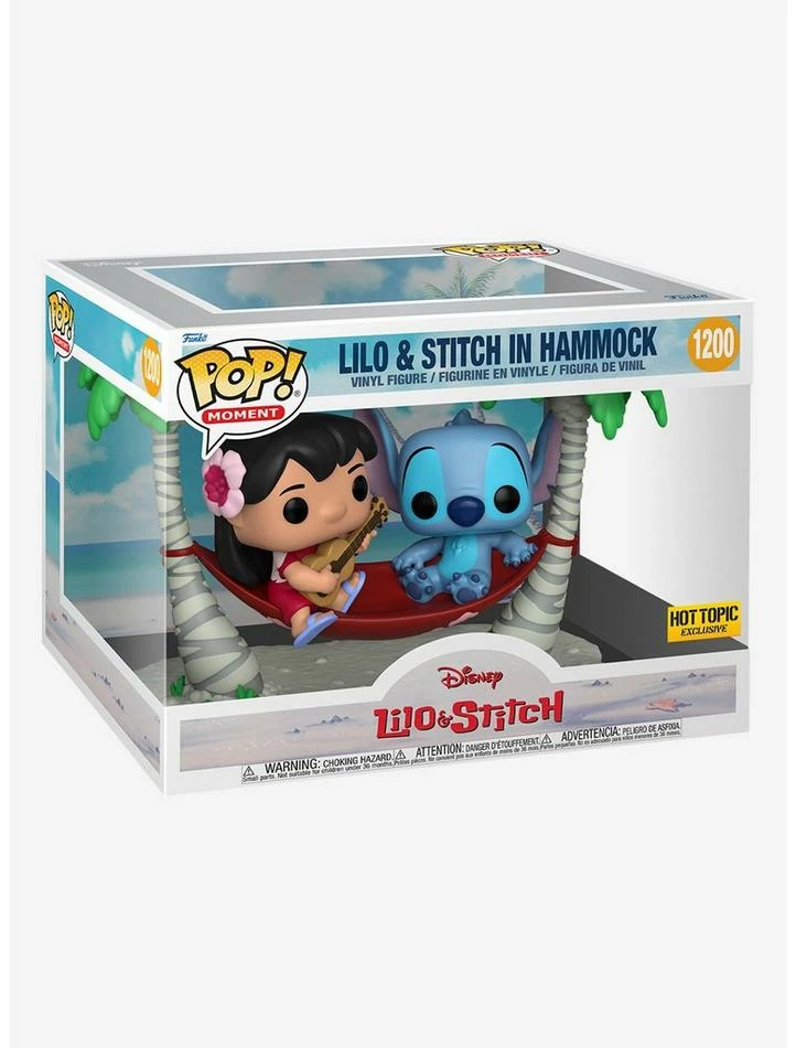 Promo 😍 Funko Disney Lilo & Stitch Pop! Moment Lilo & Stitch In Hammock Vinyl Figure Hot Topic Exclusive 🥰 - Image 2
