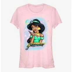 Discount 🥰 Disney Aladdin Jasmine Airbrushed 👧 Girls T-Shirt 😀