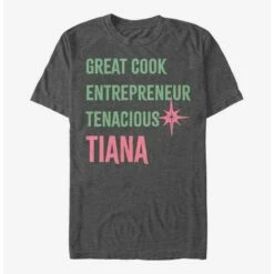 New 🛒 Disney The Princess And The Frog Tiana List T-Shirt ✔️