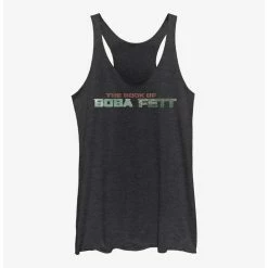 Outlet 🎁 Star Wars The Book Of Boba Fett Boba Fett Text Logo 👧 Girls Tank Top 🧨