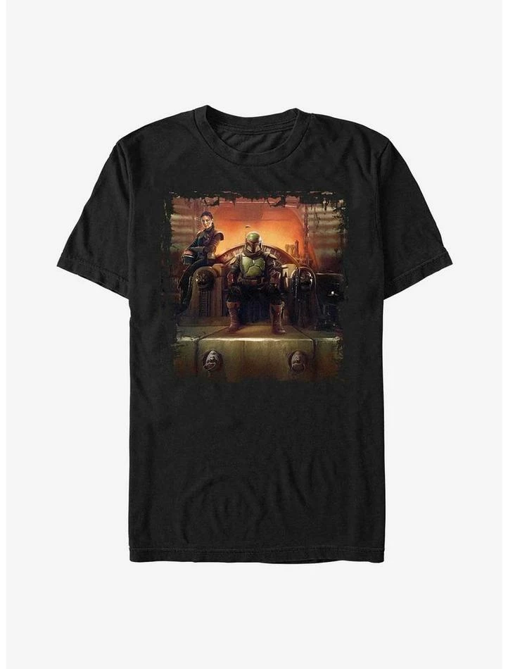 Top 10 🌟 Star Wars The Book Of Boba Fett Boba Painterly Throne T-Shirt 🎉