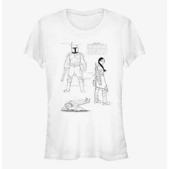 Deals 👏 Star Wars The Book Of Boba Fett Fett Sketches 👧 Girls T-Shirt 🥰