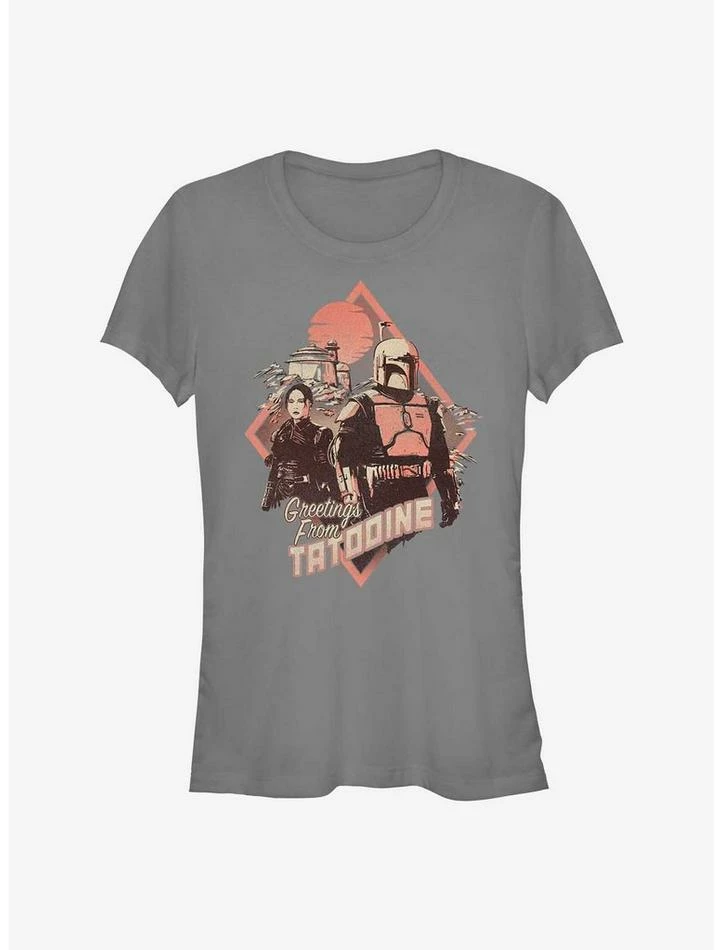 Flash Sale ๐ Star Wars The Book Of Boba Fett Greeting From Tatooine ๐ง Girls T-Shirt ๐