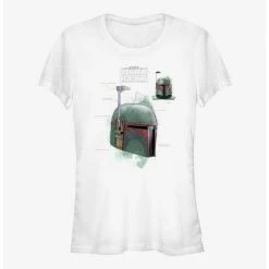 Cheap ⌛ Star Wars The Book Of Boba Fett Helmet Schematic Painted 👧 Girls T-Shirt 😀
