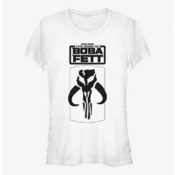 Cheapest 🔥 Star Wars The Book Of Boba Fett Mandalorian Skull Logo 👧 Girls T-Shirt 😀