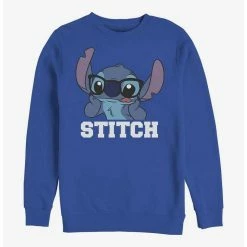 Coupon 🥰 Disney Lilo & Stitch Tongue Out Crew Sweatshirt 👍
