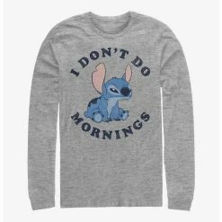 Wholesale 😍 Disney Lilo & Stitch I Don't Do Mornings Long-Sleeve T-Shirt 💯