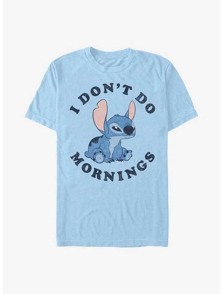 Top 10 ๐ Disney Lilo & Stitch I Don't Do Mornings T-Shirt ๐งจ - Image 2