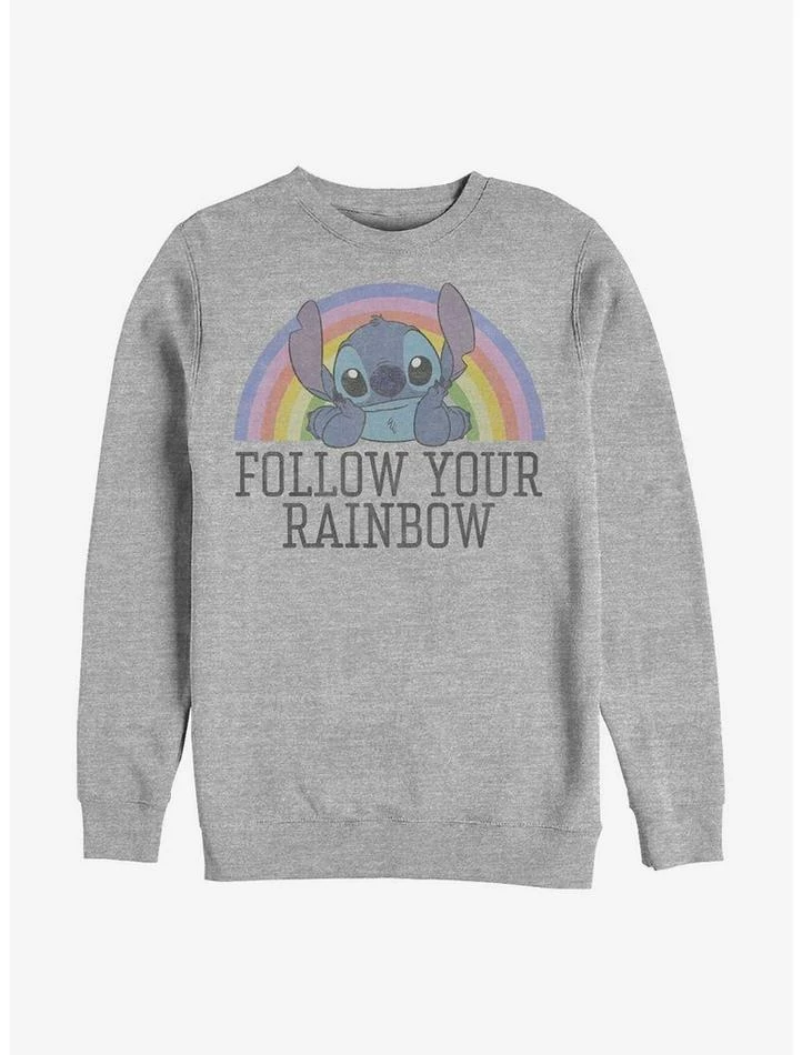 Top 10 ๐ฅฐ Disney Lilo & Stitch Follow Your Rainbow Crew Sweatshirt ๐ฅฐ