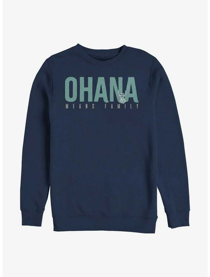 Promo 💯 Disney Lilo & Stitch Ohana Bold Crew Sweatshirt 💯