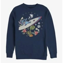 New 😀 Disney Lilo & Stitch Surfer Dude Crew Sweatshirt 🤩