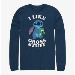 Cheap 🥰 Disney Lilo & Stitch I Like Gross Stuff Stitch Long-Sleeve T-Shirt 😀