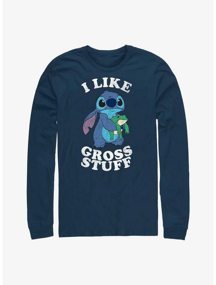 Cheap 🥰 Disney Lilo & Stitch I Like Gross Stuff Stitch Long-Sleeve T-Shirt 😀