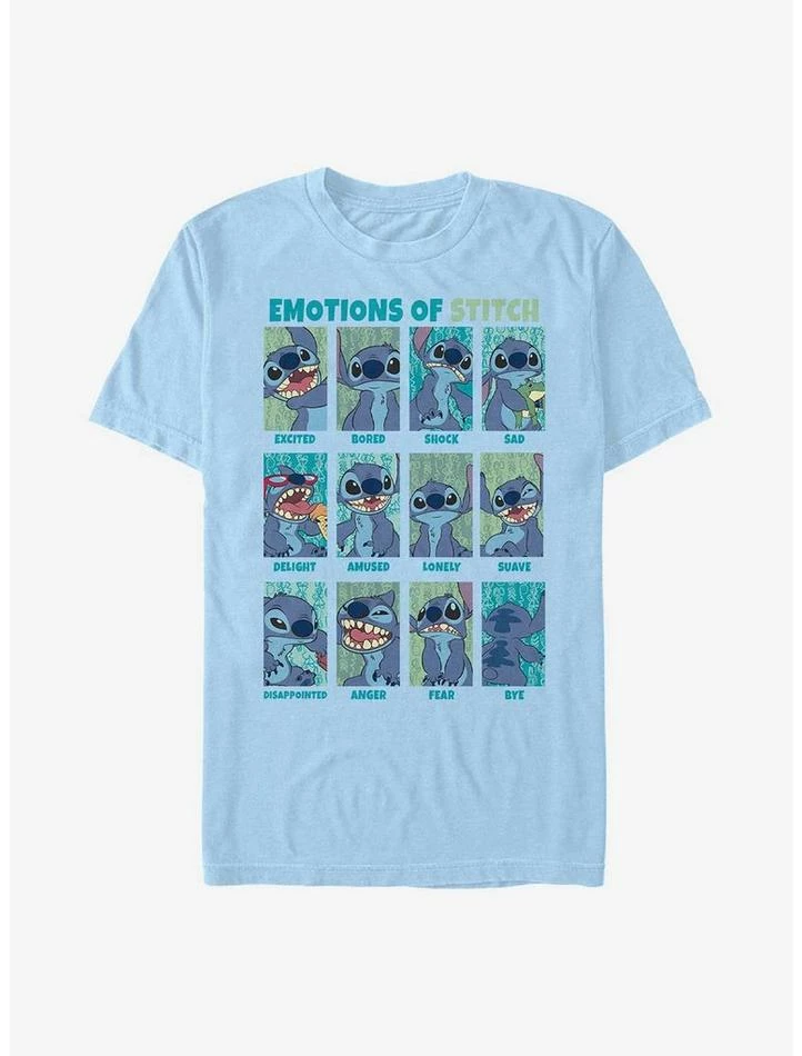 Promo โ Disney Lilo & Stitch Emotions Of Stitch T-Shirt ๐