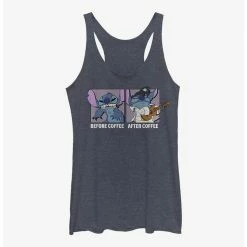Discount 👍 Disney Lilo & Stitch Before Coffee After Coffee 👧 Girls Tank 👏