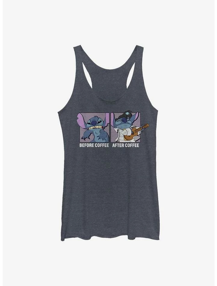 Discount 👍 Disney Lilo & Stitch Before Coffee After Coffee 👧 Girls Tank 👏