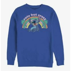 Best Pirce 👏 Disney Lilo & Stitch Cute But Crazy Crew Sweatshirt ❤️