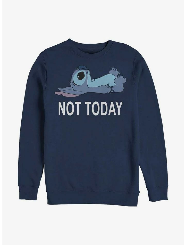 New 😀 Disney Lilo & Stitch Not Today Crew Sweatshirt 👏