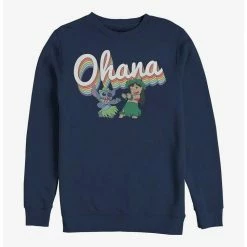 Promo 🧨 Disney Lilo & Stitch Rainbow Ohana Crew Sweatshirt 🌟