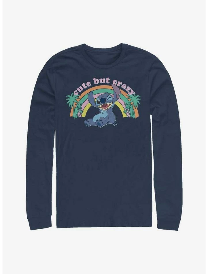 Outlet ⭐ Disney Lilo & Stitch Cute But Crazy Long-Sleeve T-Shirt ✔️