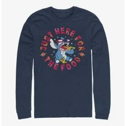 Best deal 😍 Disney Lilo & Stitch Just Here For The Food Long-Sleeve T-Shirt 🛒