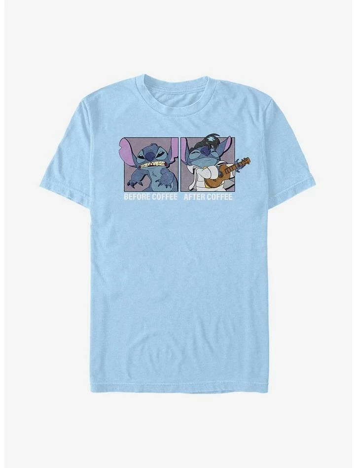 Best Pirce 💯 Disney Lilo & Stitch Before Coffee After Coffee T-Shirt 👍 - Image 4