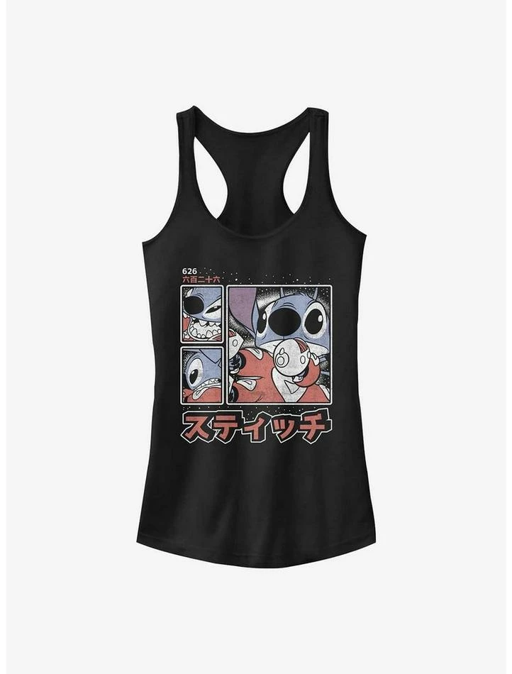 Best deal ๐ Disney Lilo & Stitch Japanese Text ๐ง Girls Tank ๐