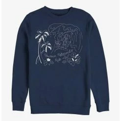 Cheapest 👏 Disney Lilo & Stitch Hawaiian Rollercoaster Ride Crew Sweatshirt 😍