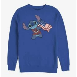 Discount ❤️ Disney Lilo & Stitch Tropic Stitch Flag Crew Sweatshirt 🛒